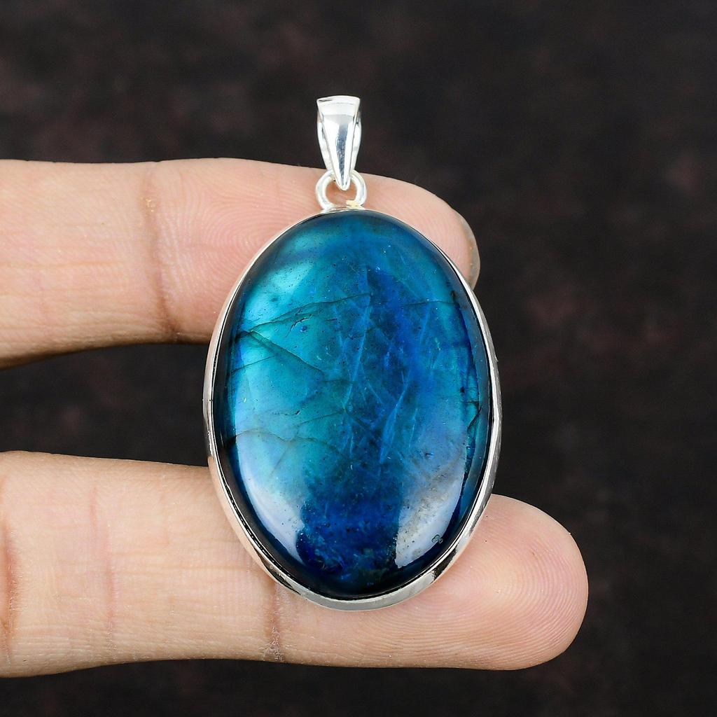 Neon Flash Labradorit Anhänger Echter Edelstein Anhänger 925 Sterling Silber Anhänger Modeschmuck Handgefertigter Anhänger Silberschmuck als Geschenk