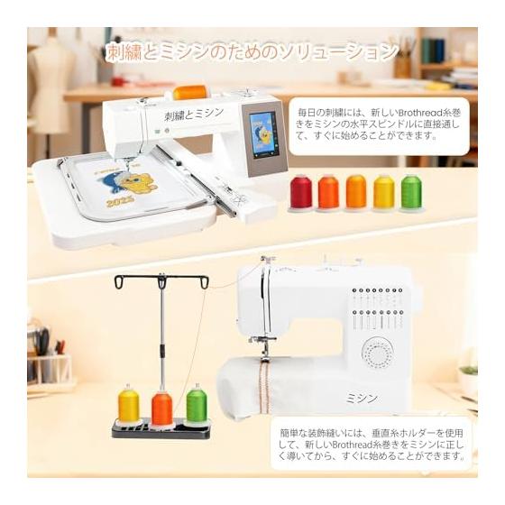 New Brothread - 80 Spools Polyester Sewing Machine Embroidery Thread Set 1000M (1100Y) No. 50 Each Spool - Colors Compatible with Janome Colors