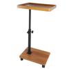 Table Plateau Coulissante Sous Canapé 360 Roulettes Petite Table d'Appoint Multifonctionnelle Forme C pour Salon