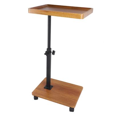 Slide Under Sofa Tray Table 360 Casters Multifunctional Small C Shaped Side Table for Living Room
