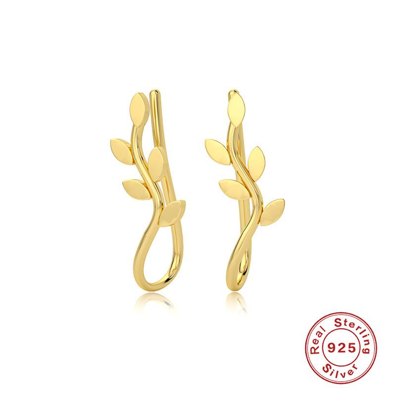 S925 Sterling Silver Personalized Simple Branch Earrings, Fashion Trend Earclips Creative Wind Earrings Earrings