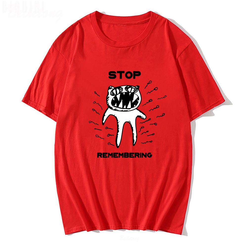 

Radiohead T Shirt Unisex STOP REMEMBERING Funny Print Oversized 100Cotton Unisex Tshirts Indie Rock Band Music Tees Harajuku Tops S
