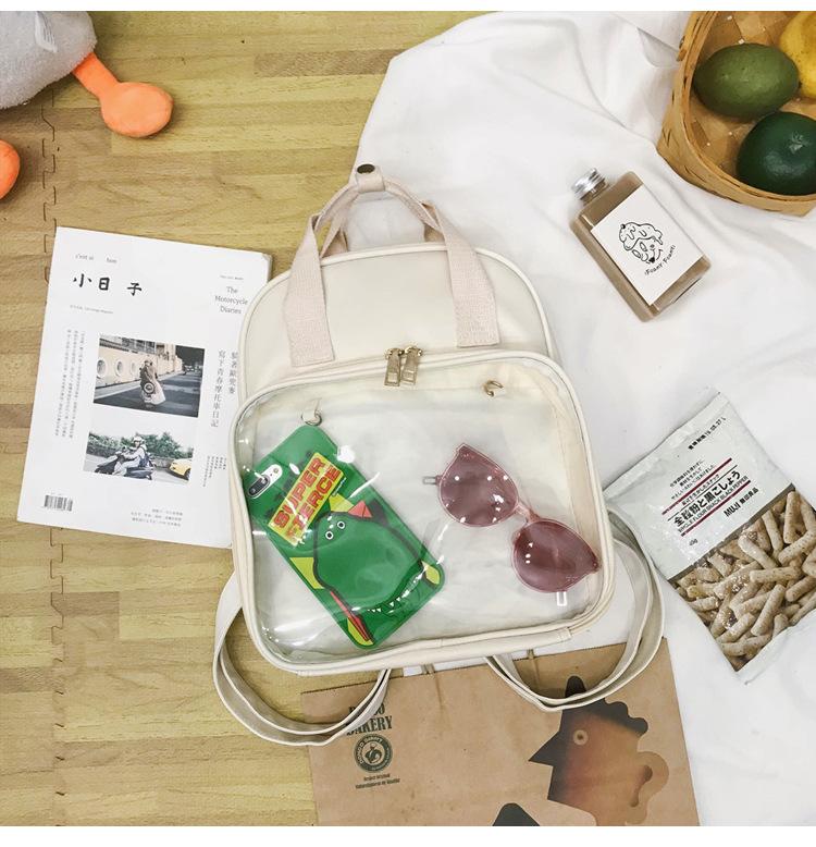 

Жіноча сумка 2024 новий модний рюкзак ПВХ творчий цукерковий колір студент шкільний рюкзак водонепроникний дорожній рюкзак бежевий