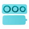 Tumbler Ice Mold Easy Fill Silicone 3 Cavity Hollow Cylinder Ice Ring for Whiskey Cold Drink Lake Blue