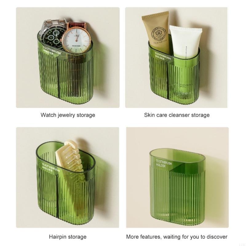NoDrill Electric Toothbrush Holder Easy Installation Wall Mounted Organizers for Renters Family Seekings Wall Integrity