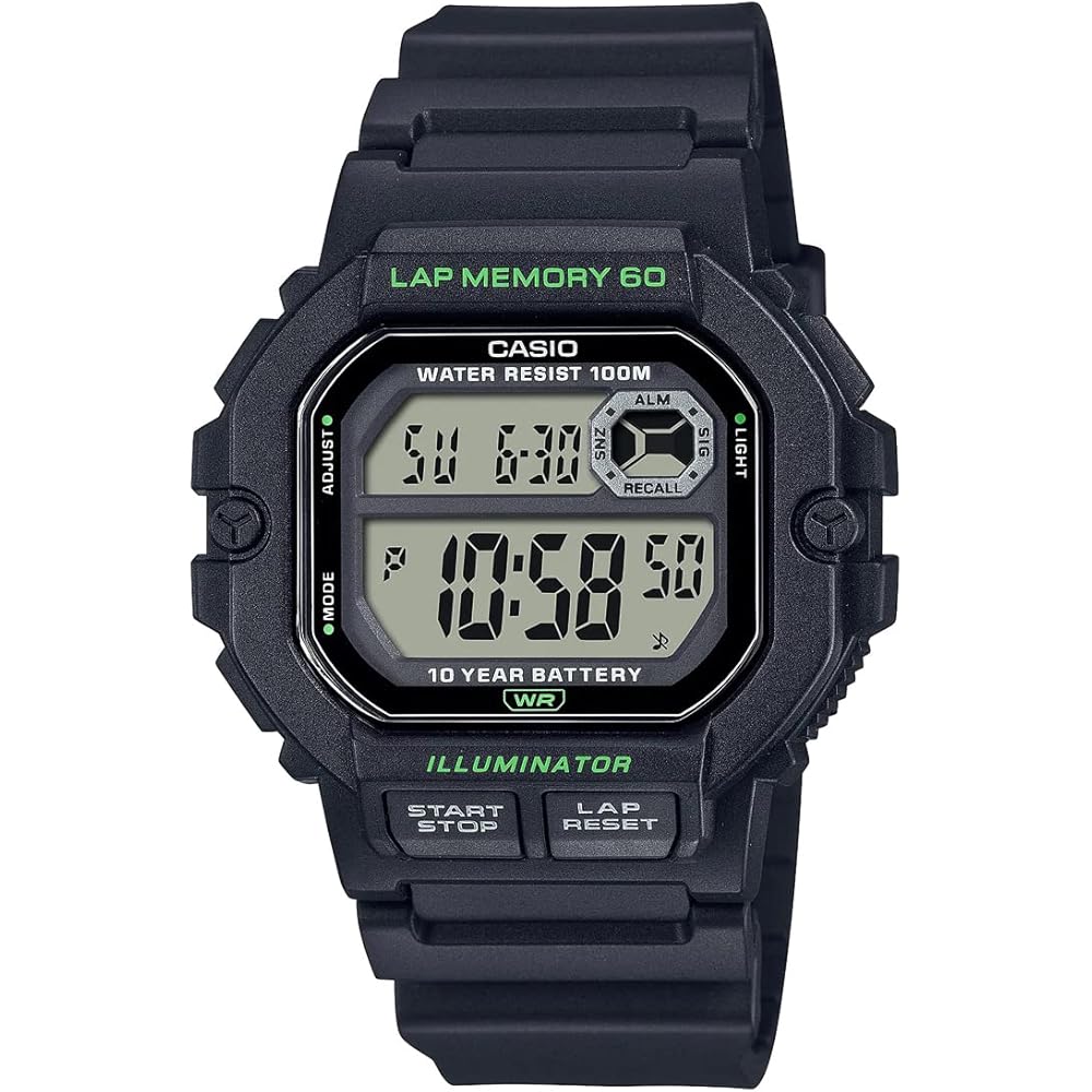 

Casio Sports Gear Digital Men s Watch 60 Lap Memory Function WS-1400H-1AV Black