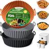 Tappetino da Forno in Silicone per Friggitrice ad Aria - Teglia Quadrata e Rotonda per Alimenti