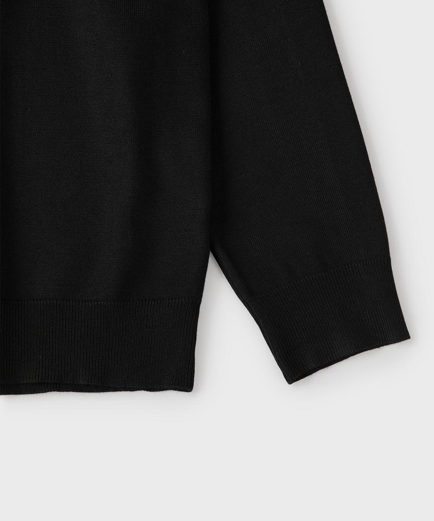 PANICALE Black Viscose Blend Polo Knit