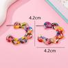 Elegant European-American Light Luxury Colorful C-Shaped Acetate Earrings