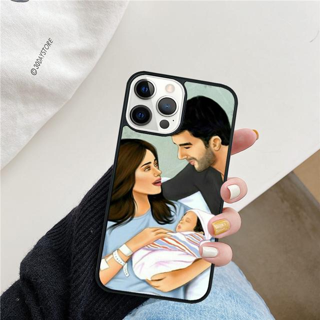 Mom Dad Baby Family Coque Shell For iPhone 17 Air 15 16 14 13 12 Pro Max 11 Pro Max Plus Phone Case Cover
