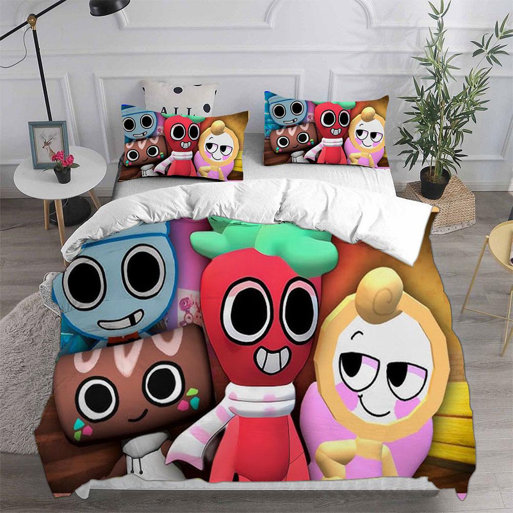 Dandy's World Bedding Set Game 3D Printed Duvet Cover Set With Pillowcases Boy Girl Teens Kids Birthday Gift Soft Bedclothes