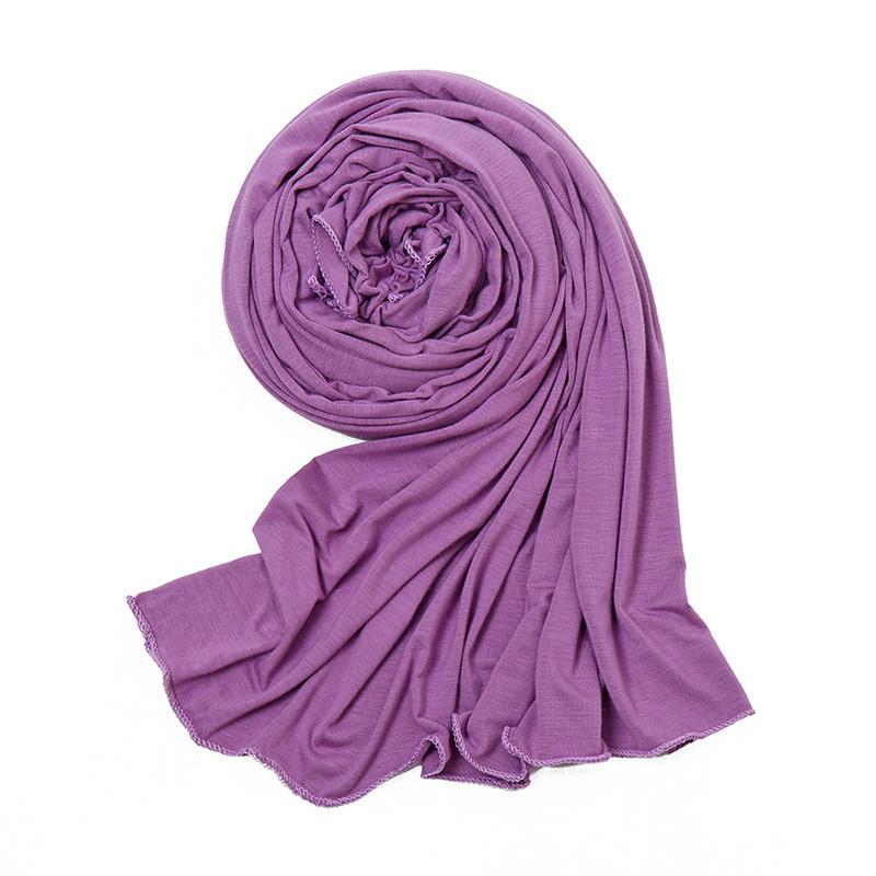 Light Cotton Monochrome Scarf Wrap With Stretch Breathable Fabric For Casual Wear
