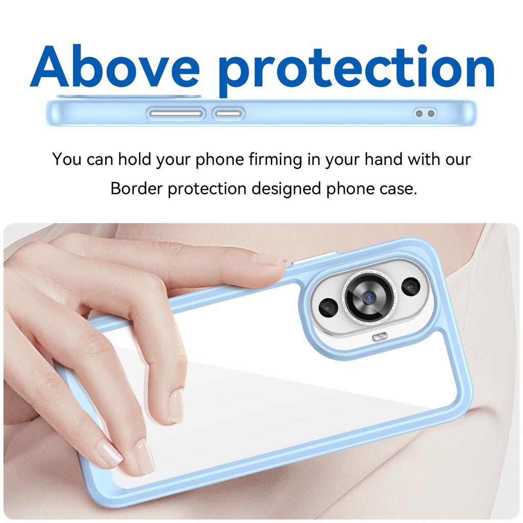 Transparente PMMA + TPU-Hülle für Huawei Nove 11 12 Lite S 12Lite 12S, farbenfrohe, weiche Schutzhülle auf der Rückseite, splitterfest, staubdichte Abdeckung