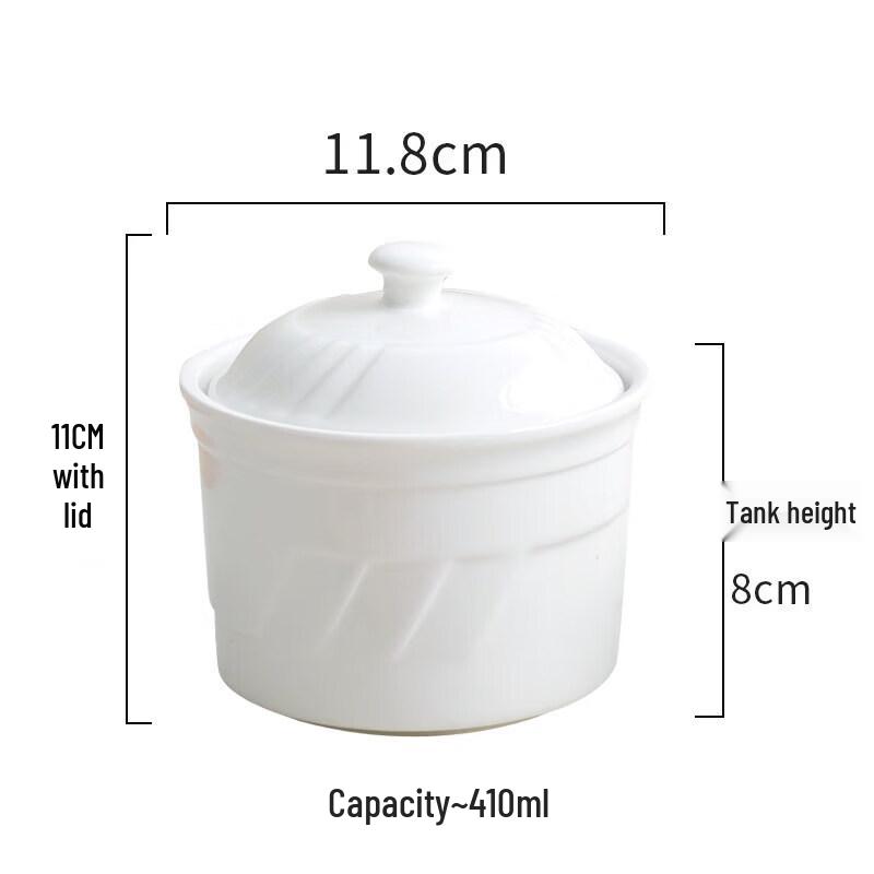 Pure White Ceramic Hotel Stew Cup