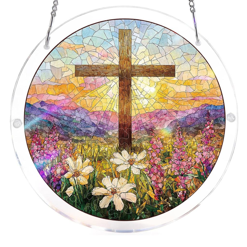 Acrylic Puzzles Suncatcher Window Hanging Crafts DIY Puzzle Suncatcher for Living Room Bedroom Summer Home Balcony Decor