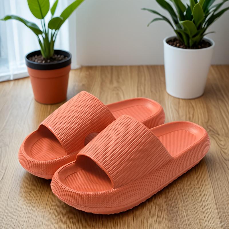 Mens Thick Bottom Eva Indoor Home Slide Shoes Slip-Resistant Suitable For Outside Wear Plush Comfort Home Slide Shoes For Men