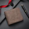 Herren Schlanke Brieftasche Kurze Faltbrieftasche mit Ausweisfenster Minimalistischer Kartenhalter Geldbörse Geschenk für Ehemann Vater