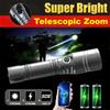 Professional Laser Flashlight Aluminum Alloy Rechargeable Searchlight 1200mAh Battery Super Bright Beam Diving Hunting Patrol