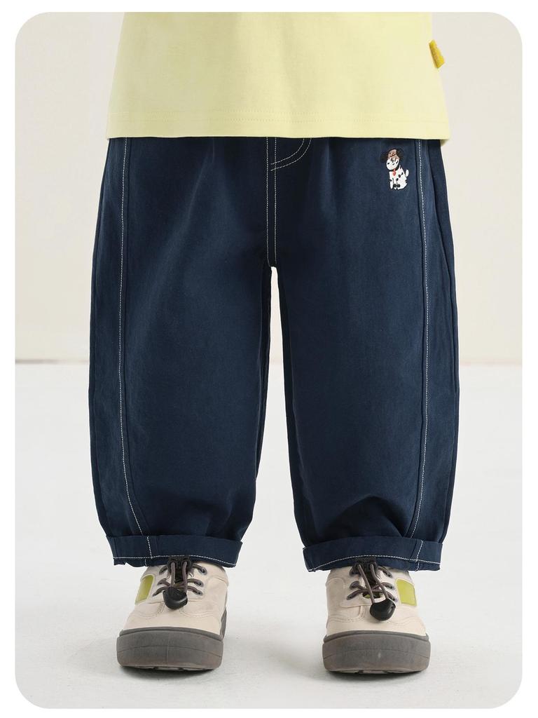 Kaka Panda Children's Spring & Autumn Woven Trousers - Unisex Casual Pants