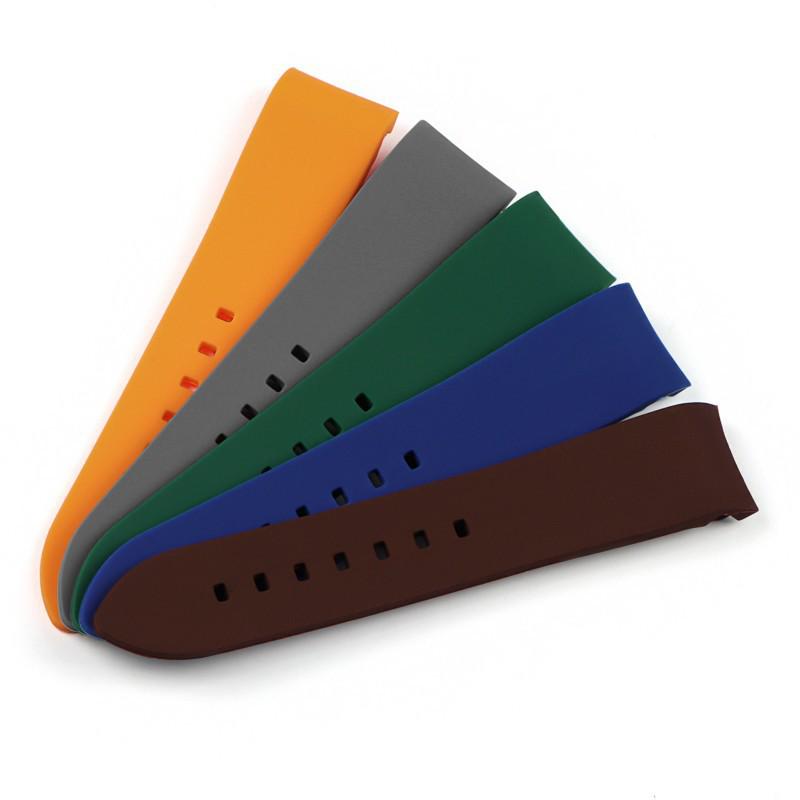 Curved Silicone Watch Strap with Arc Design (18/19/20/21/22/24mm)