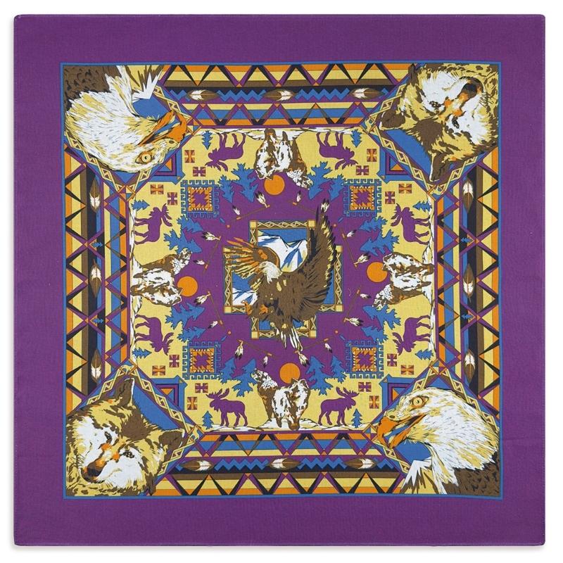 

Vintage Print Squared Headscarf Paisleys Bandana Pattern Square Head Scarf for Cycling and Hiking 1 фиолетовый