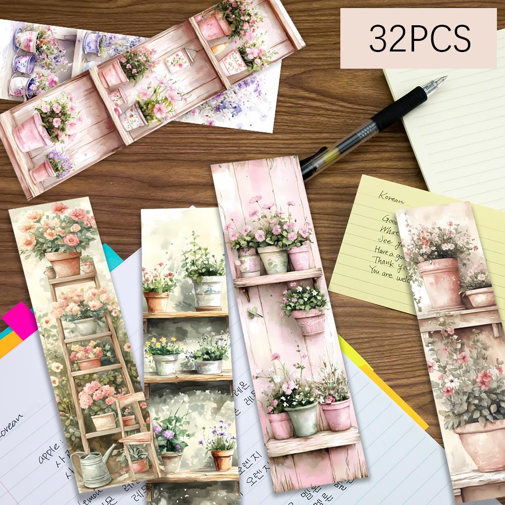 32 Stück, bequeme Haus- und Blumenlesezeichen, Blumen, perfekt für Lehrer, Leser und Buchliebhaber, Geburtstagsgeschenk