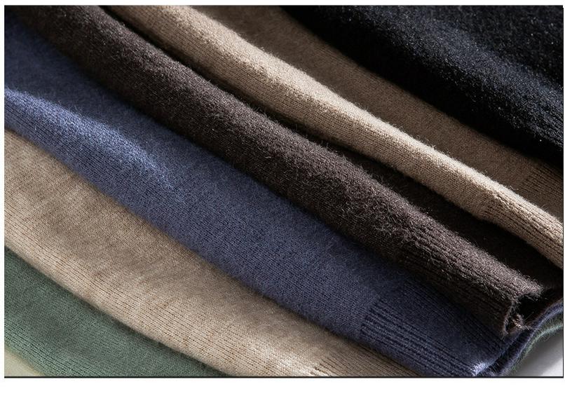 Men's Fleece-Lined Half-Neck Sweater - Warm, Skin-Friendly, Multi-Color Knitwear, Perfect Base Layer