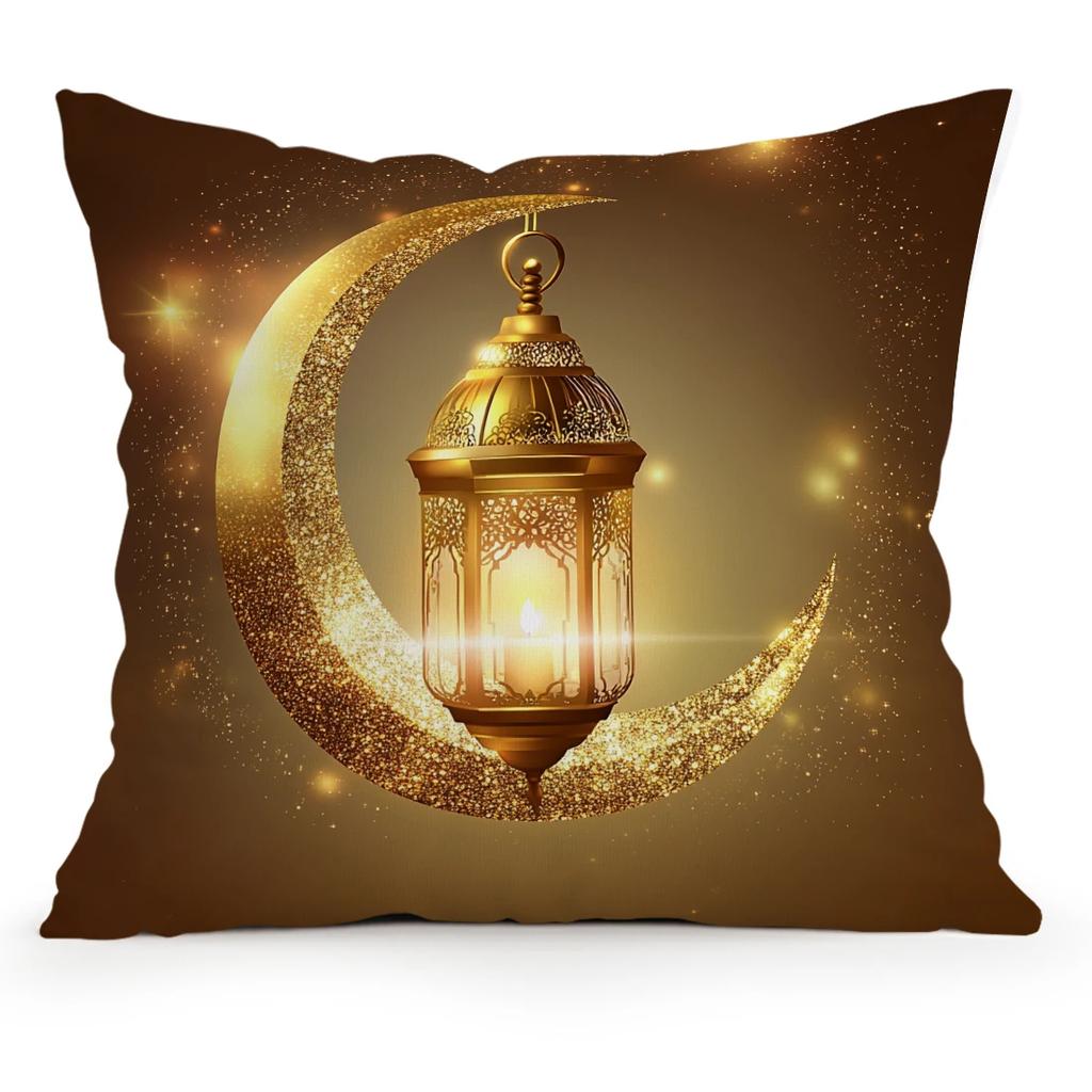Golden ramadan decoration Cushions Pillowcase Polyester Cushion Cover Throw Pillow Pillowcover Home Car Sofa Decor