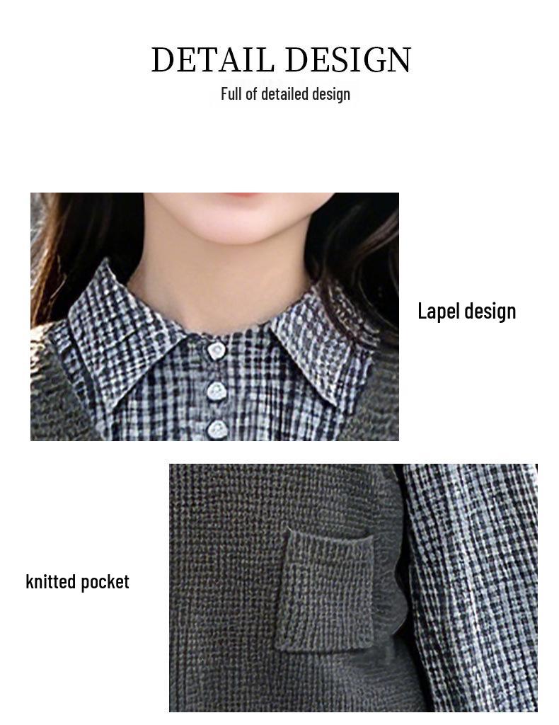 2026 Korean Style Girls' Puff Sleeve Plaid Three-Piece Set: Vest, Shirt, and Cowboy Cropped Pants