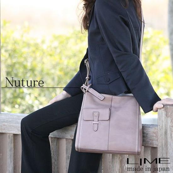 LIME made in Japan Genuine Leather Shoulder Bag L1055 Mustard Leather Bag Shoulder Crossbody Lime Nature Women's