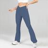 Sheer-effect Flared-leg Pocket Yoga Trousers: High-waisted, Bum-lifting, Slimming, Stretchy Fitness Trousers; Flared Wide-leg Sports Trousers