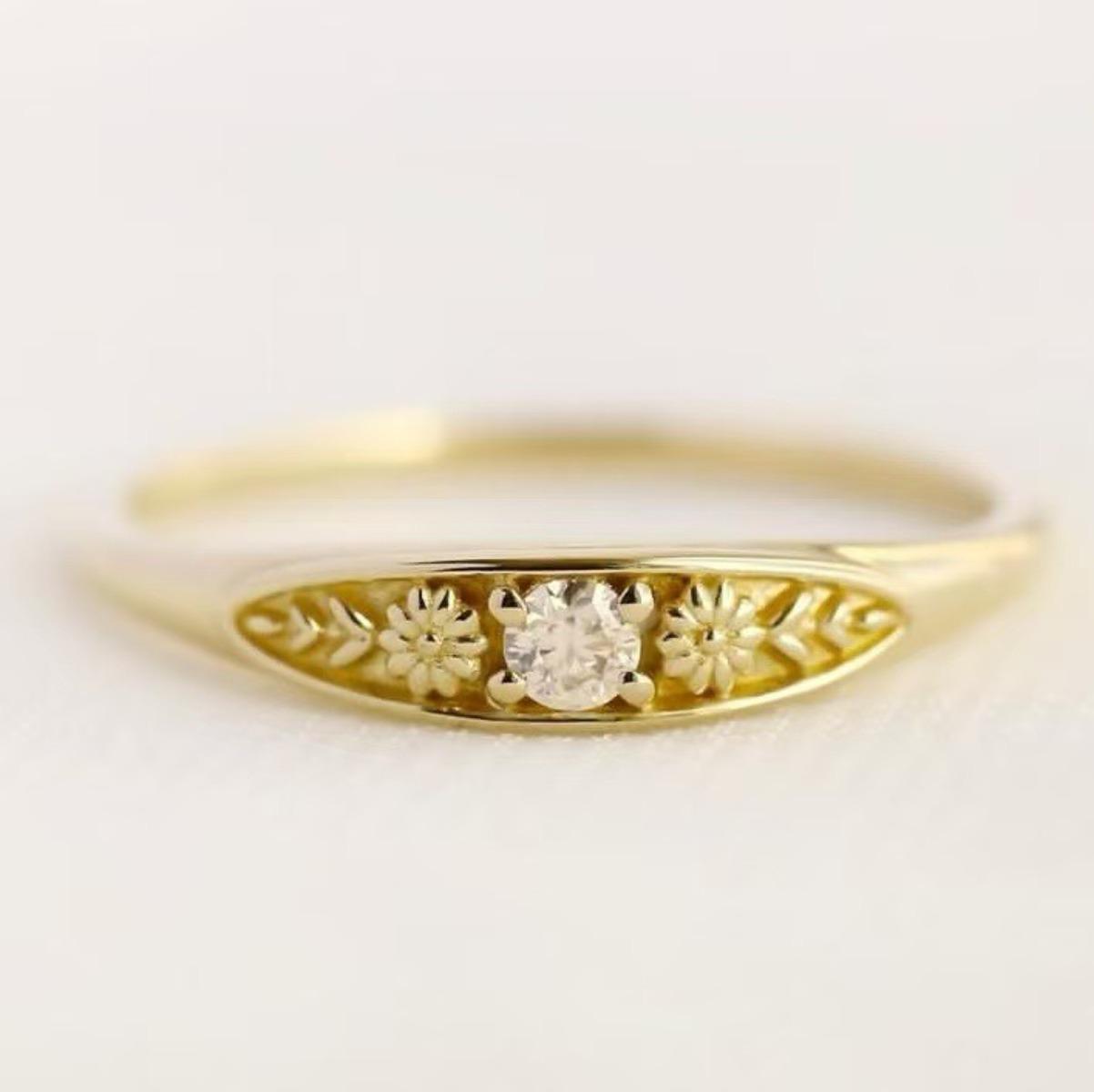 

Роскошное Новое Простое и Модное Женское Кольцо на Мизинец Итальянское Матовое Кольцо с Цветком Золотого Цвета Свежие Украшения No. 9