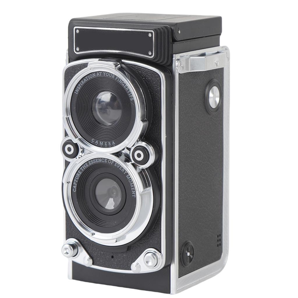 Vintage Miniature Digital Camera Portable TLR Style 1080P FHD Video 12MP Autofocus Video Vlogging Camera Black 128GB