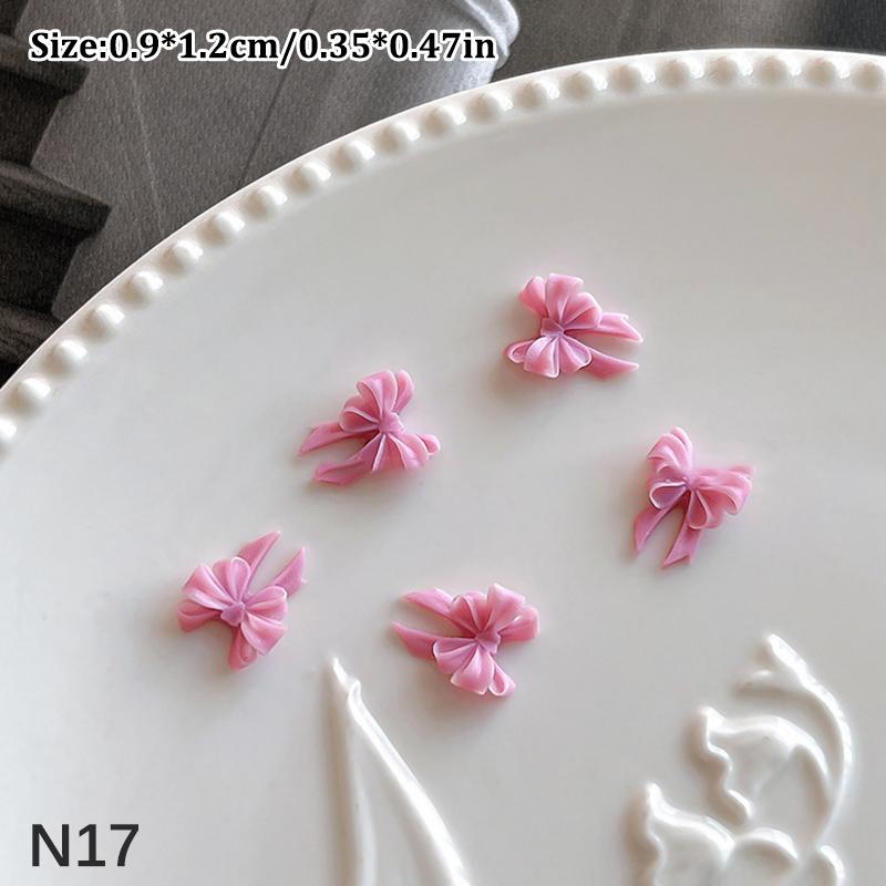 50Pcs 2Sizes Colorful Ribbon Bow Long Wavy Bow Nail Art Accessories 3D Resin Nail Charms Japanese Nail Decorat Cute Parts Ribbon