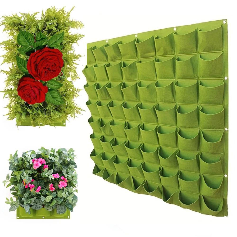 Wall Planting Bag, Guanyuan Non-woven Vertical Grow Bag, Wall Hanging Multi-pocket Planter