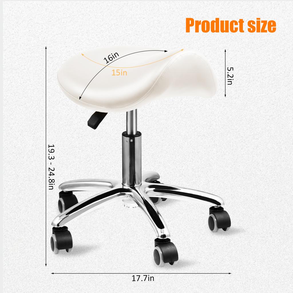 Height Adjustable Rolling Stool with Wheels Salon Stool for SPA Massage Salon Home and Office Swivel Chair