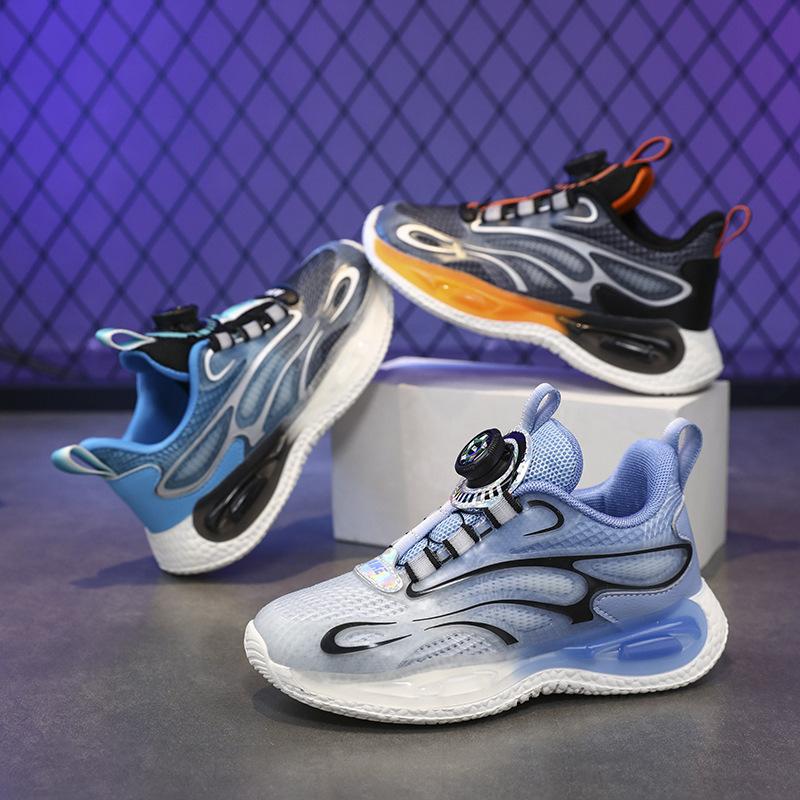 2025 Boys Explosive Rotary Buckle Autumn New Classmate Shoes Shoes Basketball Middle and Older Children's Sports Shoes Vibrant Youth