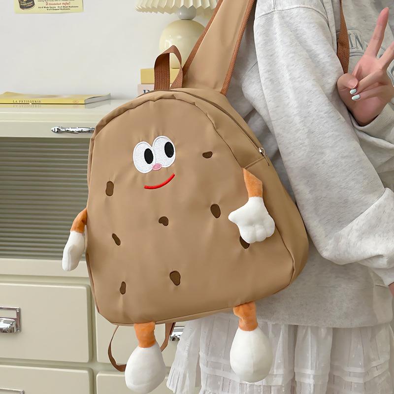 Schoolbag biscuits small schoolbag female Japanese cartoon cute canvas backpack girl student backpack cute animation casual versatile