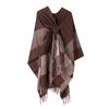 European & American Solid Color Imitation Cashmere Shawl Cape - Women's Autumn/Winter Warm Outerwear Scarf