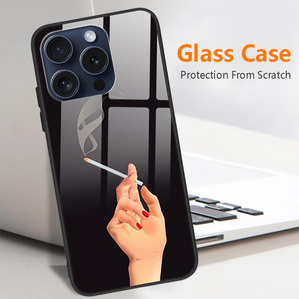 Tempered Glass Case for iPhone 15 15Pro Max Plus Back Cover Hard Bumper Protective Fundas for iPhone 14 Pro 14 Plus 14Pro Max