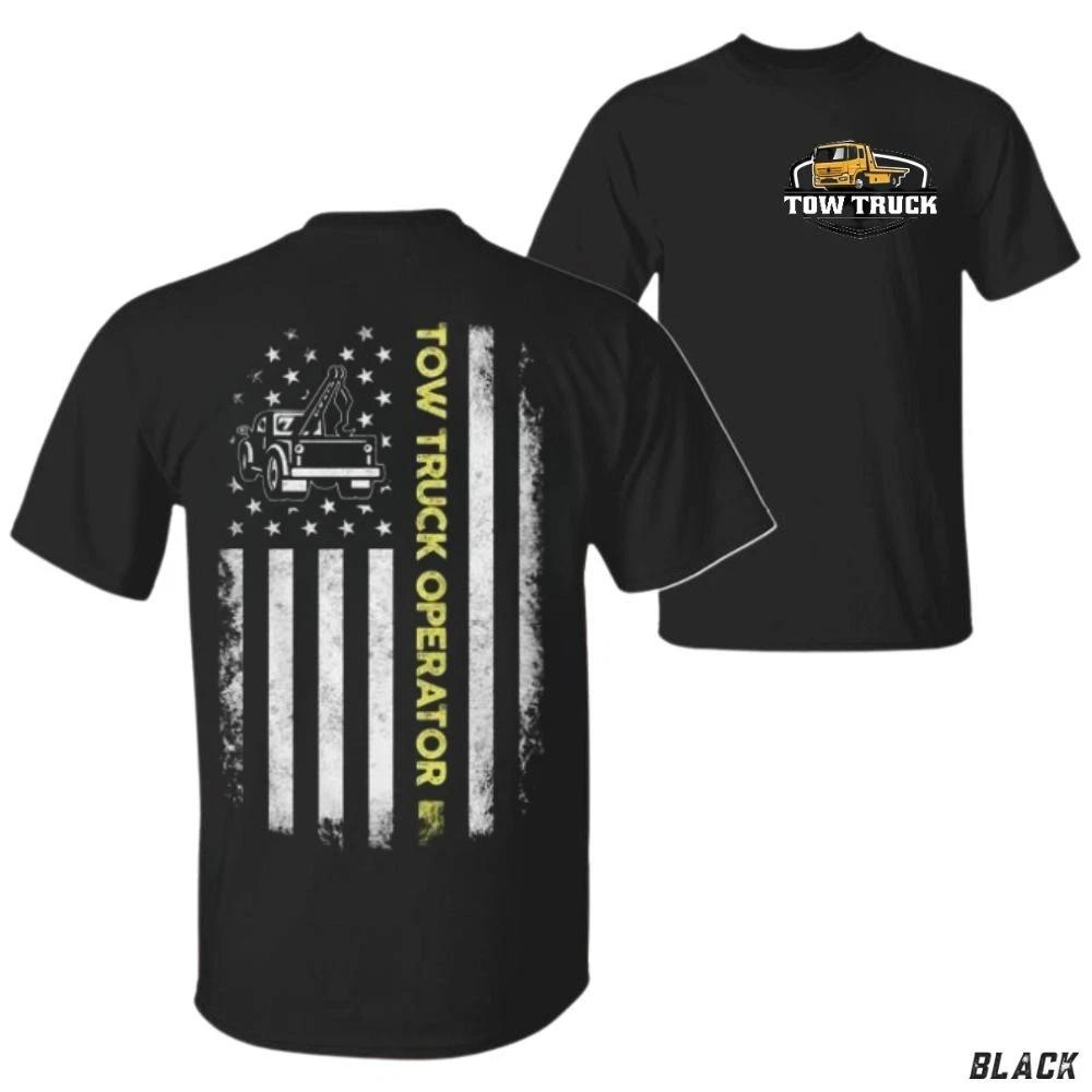 Tow Truck Operator T-Shirt Grunge American Flag Wrecker Driver Tee XL