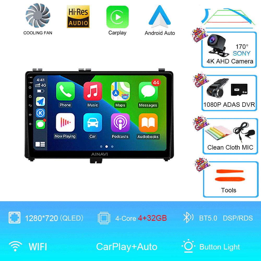 9" Android 14 Car Radio For Toyota Prius V Plus Alpha 2012 2013 2014 2015 Stereo Player GPS Navigation Carplay Auto LHD RHD DVD