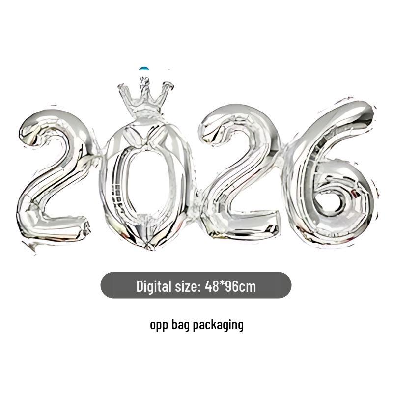 2026 Digitální Nový rok Korunový Kombinéza & Balónová Párty Dekorace Sada