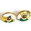 Hermes Vintage All-over Print Round Logo Accessory Jewelry Earrings