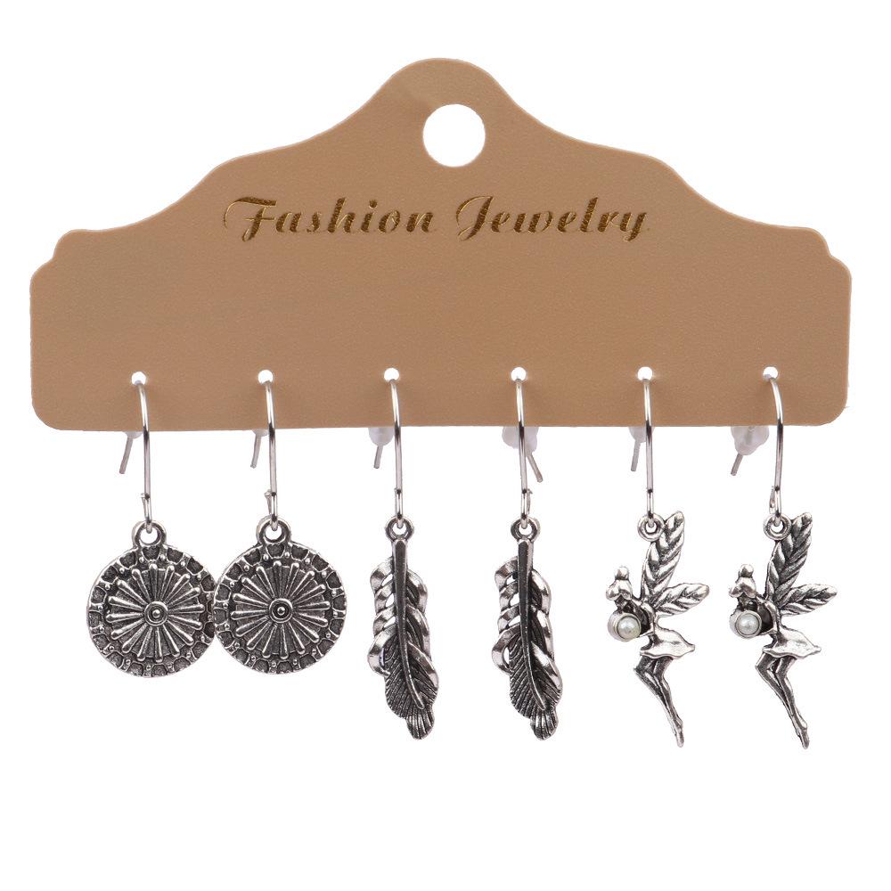 Trendy European & American Tassel & Water Drop Earrings Set