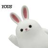 Rabbit Shape Vase 3D Printed Ornament, White Bunny Flower Holder Matte Container, Animal Desktop Decoration for Home Office Ornament