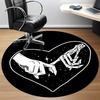 1pc Love Heart Office Round Area Rug, Indoor Mat Suitable ForOffice, Under Office Chairs Bedroom Living Room Home Decor, Room Deco q090