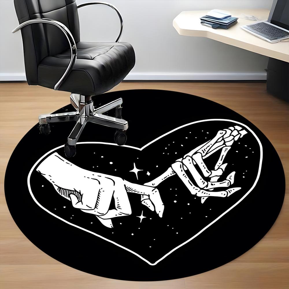 1pc Love Heart Office Round Area Rug, Indoor Mat Suitable ForOffice, Under Office Chairs Bedroom Living Room Home Decor, Room Deco q090