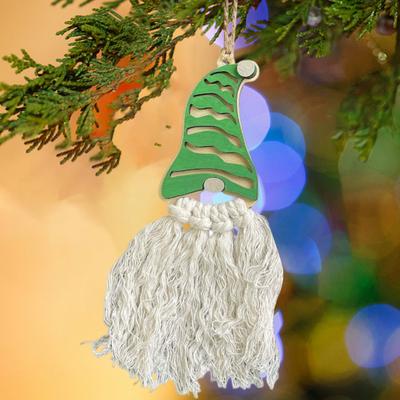 Christmas Gnome Ornaments Handmade Wooden Gnome Xmas Tree Ornaments with Tassels Rustic Farmhouse Hanging Decor for Holiday Tree Home Decor