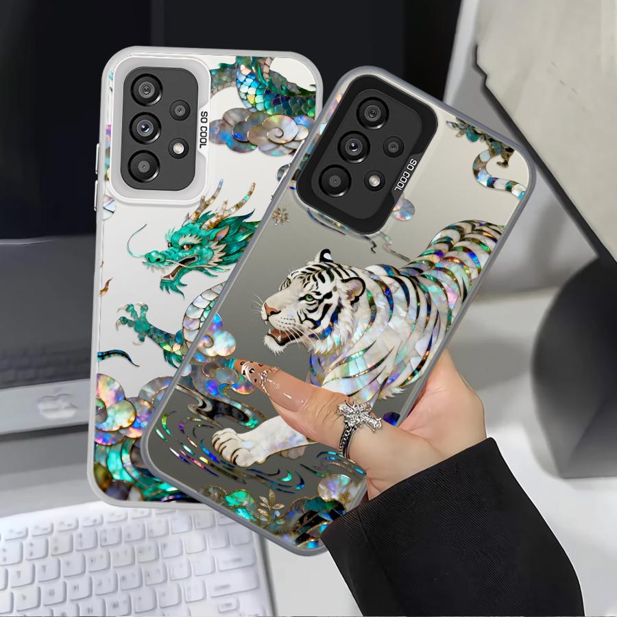 Phone Cover Case for Samsung Galaxy A31 A12 A13 A14 A35 A17 A20s A24 A25 A21s A23 A26 A15 A16 A34 Creative Tiger Dragon